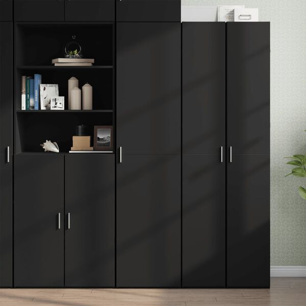 vidaXL Skř&iacute;ň highboard čern&aacute; 45 x 42,5 x 185 cm kompozitn&iacute; dřevo