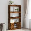 vidaXL Skř&iacute;ň highboard kouřov&yacute; dub 92 x 33 x 180 cm kompozitn&iacute; dřevo