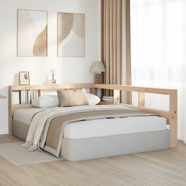 vidaXL Reg&aacute;lov&aacute; knihovna ve tvaru L 140 cm masivn&iacute; borov&eacute; dřevo