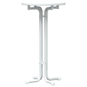 vidaXL Barov&yacute; stůl b&iacute;l&yacute; &Oslash; 60 x 110 cm kompozitn&iacute; dřevo a ocel