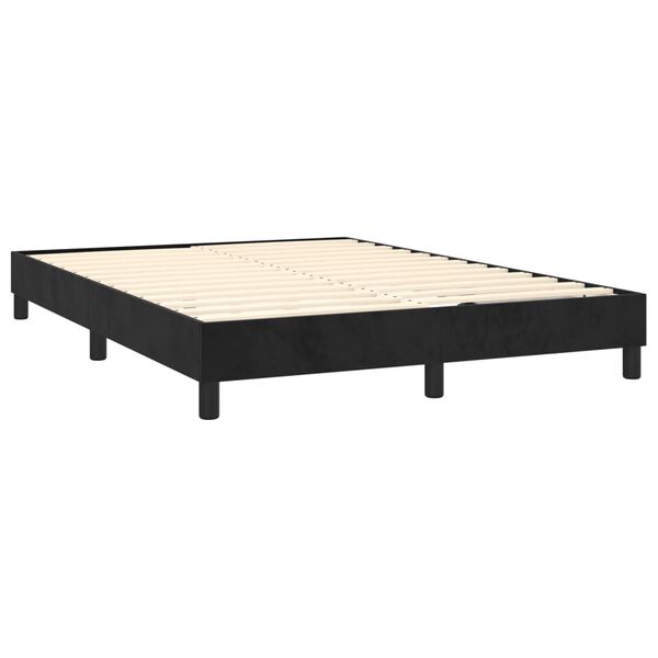 vidaXL Box spring postel s matrac&iacute; čern&aacute; 140x200 cm samet