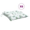 vidaXL Podu&scaron;ky na židli 6 ks vzor listů 40 x 40 x 7 cm textil