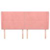 vidaXL Čelo postele typu u&scaron;&aacute;k růžov&aacute; 163x23x118/128 cm samet