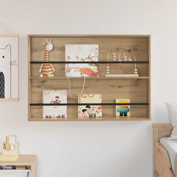 vidaXL Reg&aacute;l na časopisy s polic&iacute; Artisanov&yacute; dub 100 x 12 x 70 cm