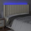 vidaXL Čelo postele s LED kr&eacute;mov&eacute; 163 x 16 x 118/128 cm uměl&aacute; kůže