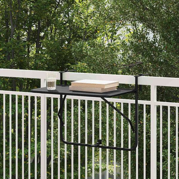 vidaXL Závěsný balkonový stůl Černá 60 x 39 x 65 cm Ocel