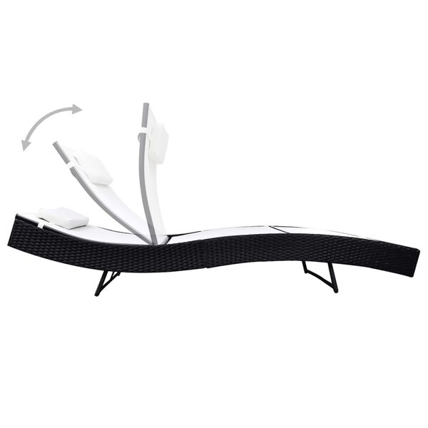 vidaXL Zahradn&iacute; leh&aacute;tko polyratan čern&eacute;