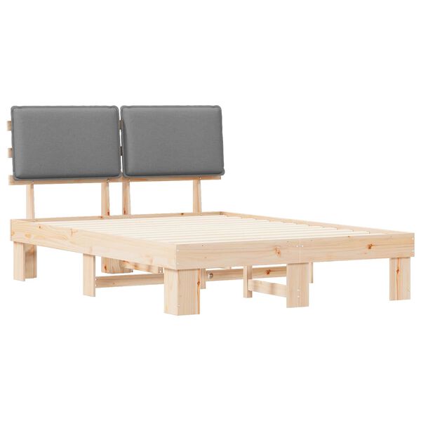 vidaXL R&aacute;m postele s čalouněn&yacute;m čelem s čelo Světle &scaron;ed&aacute; 150 x 200 cm