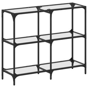 vidaXL Konzolov&yacute; stolek průhledn&aacute; skleněn&aacute; deska 98 x 30 x 81 cm ocel