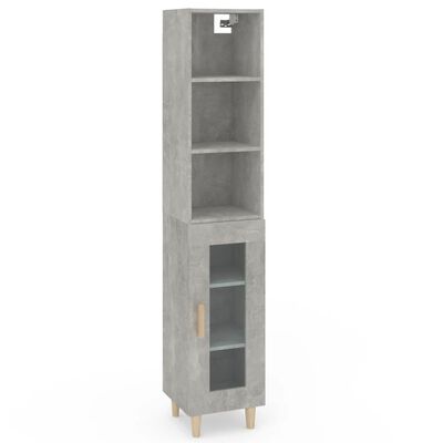 vidaXL Skříň highboard betonově šedá 34,5x34x180 cm kompozitní dřevo