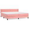 vidaXL Box spring postel s matrac&iacute; růžov&aacute; 200x200 cm samet
