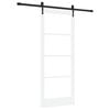 vidaXL Posuvn&eacute; dveře B&iacute;l&aacute; 83 x 202 cm Masivn&iacute; borov&eacute; dřevo a sklo