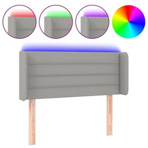 vidaXL Čelo postele s LED světle &scaron;ed&eacute; 83 x 16 x 78/88 cm textil
