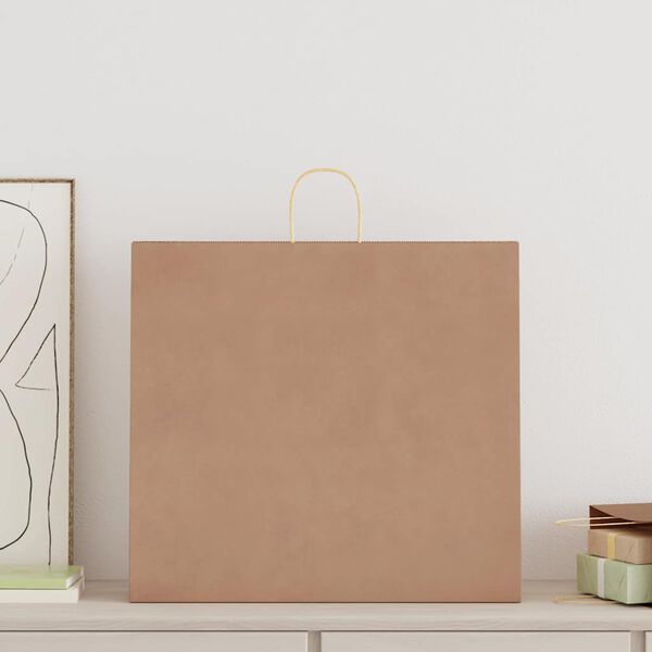 vidaXL Papírové sáčky 250 ks s uchy hnědé 54x15x49 cm