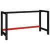 vidaXL Kovov&yacute; r&aacute;m pracovn&iacute;ho stolu 150 x 57 x 79 cm čern&aacute; a červen&aacute;