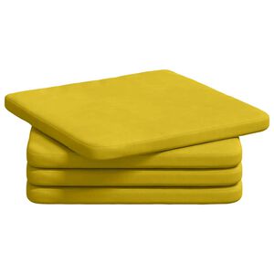 vidaXL Pol&scaron;t&aacute;ře na sedadla 4 ks samet Žlut&aacute; 40 x 40 x 3 cm