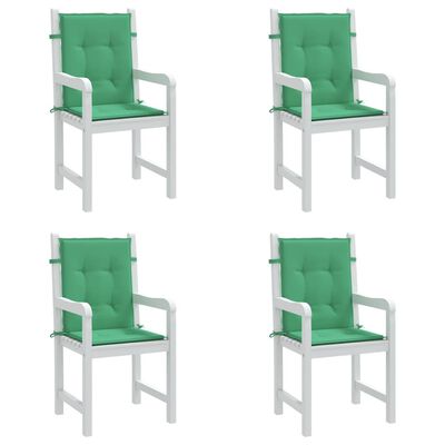 vidaXL Podušky na židli nízké opěradlo 4 ks zelené 100x50x3 cm oxford