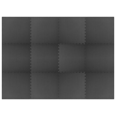 vidaXL Podložky na zem 12 ks 4,32 m² EVA pěna černé