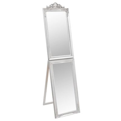 vidaXL Volně stojící zrcadlo stříbrné 50 x 200 cm