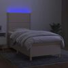 vidaXL Box spring postel s matrac&iacute; a LED kr&eacute;mov&aacute; 90x200 cm textil