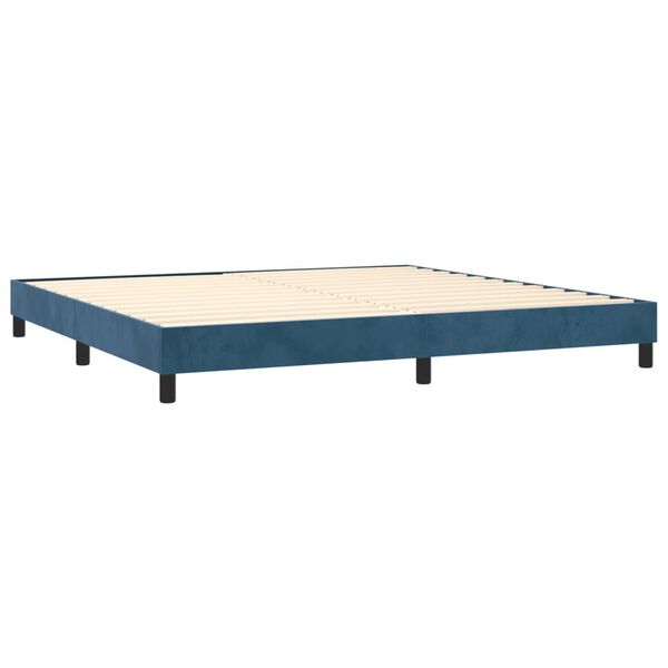 vidaXL Box spring postel s matrac&iacute; tmavě modr&aacute; 200x200 cm samet