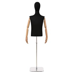 vidaXL Nastaviteln&yacute; manek&yacute;n 170-218 cm s podstavcem Muž PP Čern&aacute;