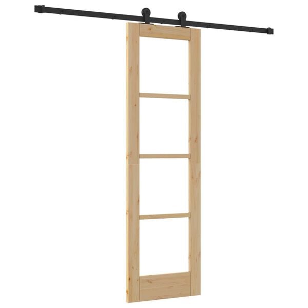 vidaXL Posuvn&eacute; dveře ORKDAL Přirozen&aacute; a čern&aacute; 61 x 198,5 cm