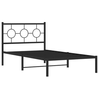 vidaXL Kovový rám postele s čelem černý 100 x 200 cm