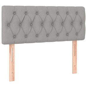 vidaXL Čelo postele světle &scaron;ed&eacute; 100 x 7 x 78/88 cm textil
