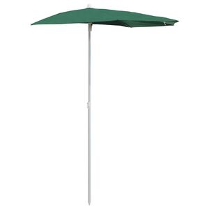 vidaXL Zahradn&iacute; půlkruhov&yacute; slunečn&iacute;k s tyč&iacute; 180 x 90 cm zelen&yacute;