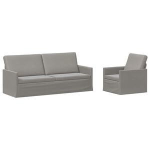 vidaXL Set pohovek 2 pcs Světle &scaron;ed&aacute; Samet