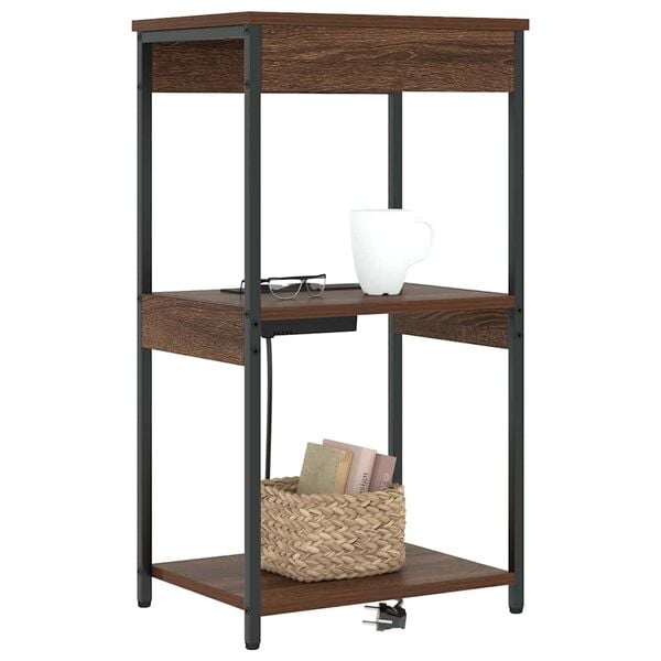 vidaXL Nočn&iacute; skř&iacute;ňka Hněd&yacute; dub 41 x 31 x 76 cm kompozitn&iacute; dřevo