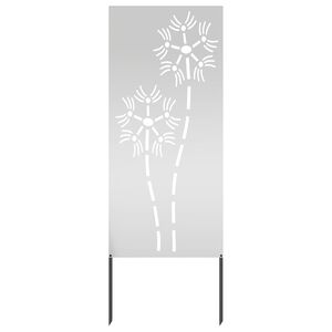 vidaXL Soukrom&iacute; na zahradě Stř&iacute;brn&aacute; 50 x 140 cm Pozinkovan&aacute; ocel