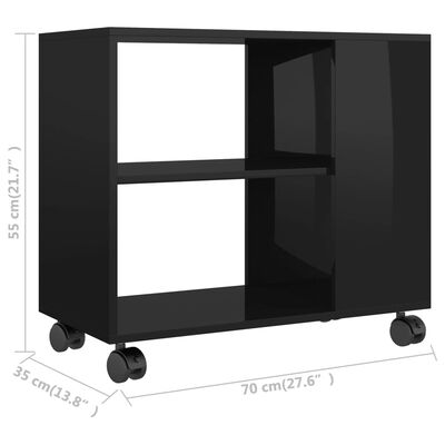 vidaXL Odkládací stolek černý s leskem 70x35x55 cm kompozitní dřevo
