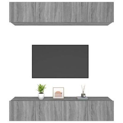 vidaXL TV skříňky 4 ks šedé sonoma 80 x 30 x 30 cm kompozitní dřevo