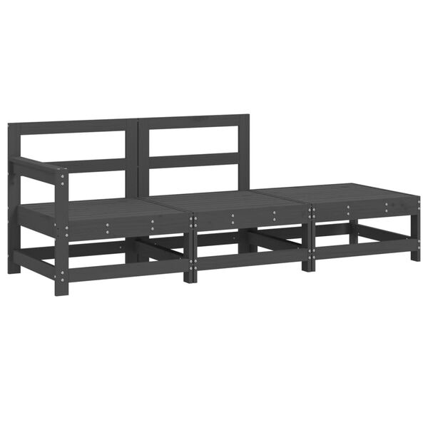 vidaXL 3d&iacute;ln&aacute; zahradn&iacute; sedac&iacute; souprava &scaron;ed&aacute; masivn&iacute; borovice