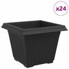 vidaXL Čtvercov&yacute; květin&aacute;č 24 pcs Čern&aacute; 28,5 x 28,5 x 22 cm Plast