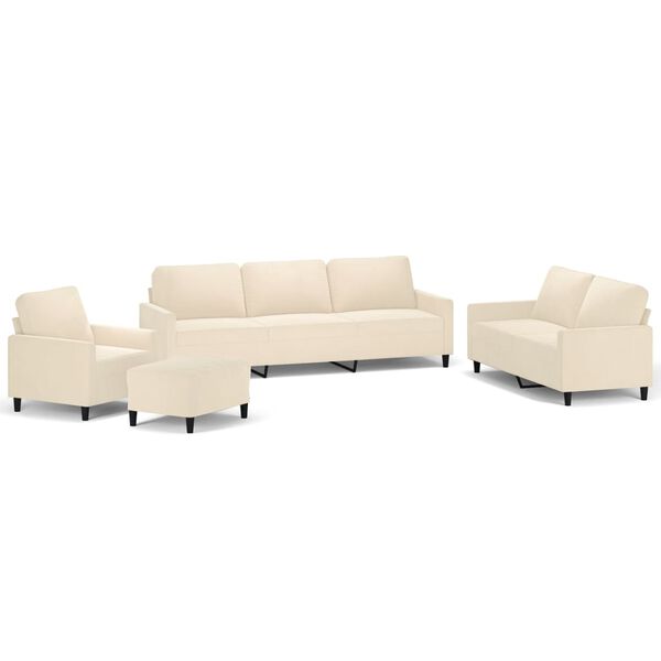 vidaXL 4d&iacute;ln&aacute; sedac&iacute; souprava s podu&scaron;kami kr&eacute;mov&aacute; samet