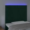 vidaXL Čelo postele s LED tmavě zelen&aacute; 90x5x118/128 cm samet