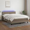 vidaXL Box spring postel s matrac&iacute; a LED taupe 140x190 cm textil