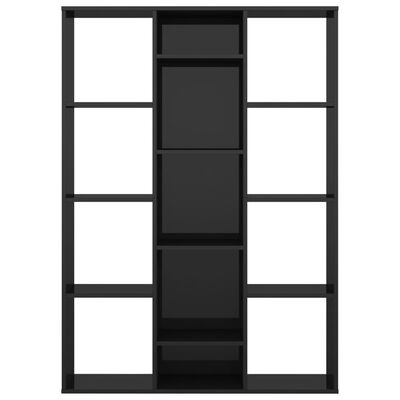 vidaXL Knihovna/zástěna černá vysoký lesk 100x24x140 cm dřevotříska