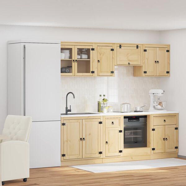 vidaXL Truhl&aacute;řsk&yacute; s polic&iacute; SKI 8 pcs Medov&aacute; Hněd&aacute; Masivn&iacute; borov&eacute; dřevo