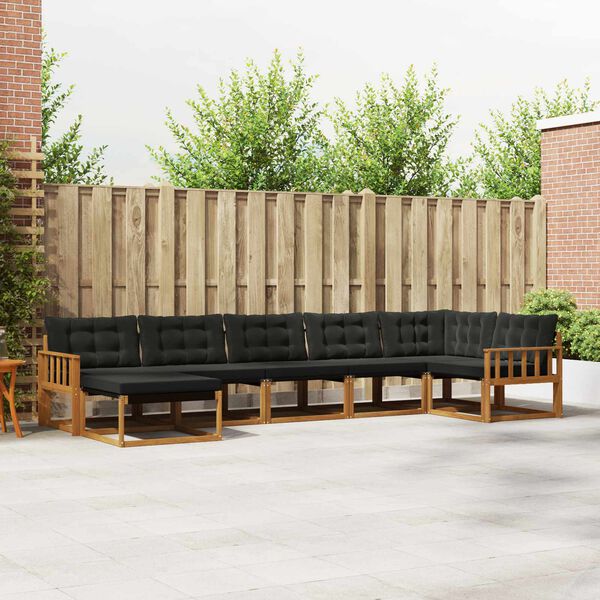 vidaXL Venkovn&iacute; pohovkov&aacute; souprava 21 pcs Přirozen&aacute; a čern&aacute;