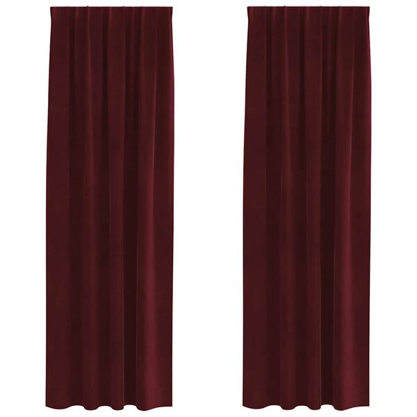 vidaXL Zatemňovac&iacute; z&aacute;věsy 2 pcs V&iacute;no Červen&eacute; 140 x 225 cm samet