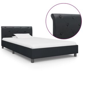 vidaXL R&aacute;m postele čern&yacute; uměl&aacute; kůže 100 x 200 cm