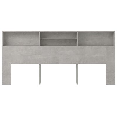 vidaXL Čelo postele s úložným prostorem betonově šedé 220x19x103,5 cm
