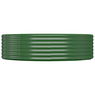 vidaXL Zahradní truhlík práškově lakovaná ocel 140x140x36 cm zelený