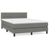 vidaXL Box spring postel s matrac&iacute; tmavě &scaron;ed&yacute; 140 x 190 cm textil