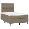 vidaXL Box spring postel s matrac&iacute; a LED taupe 120 x 200 cm textil