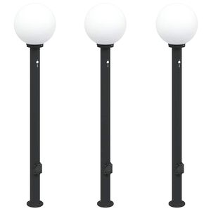 vidaXL Sloupkov&aacute; světla se senzorem a z&aacute;suvkou 3 ks 120 cm čern&aacute; IP44